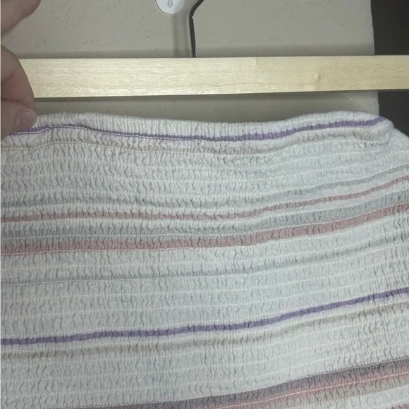 American Eagle Striped Elastic Cropped and Sleeveless Top Cotton Blend - Picture 2 of 6